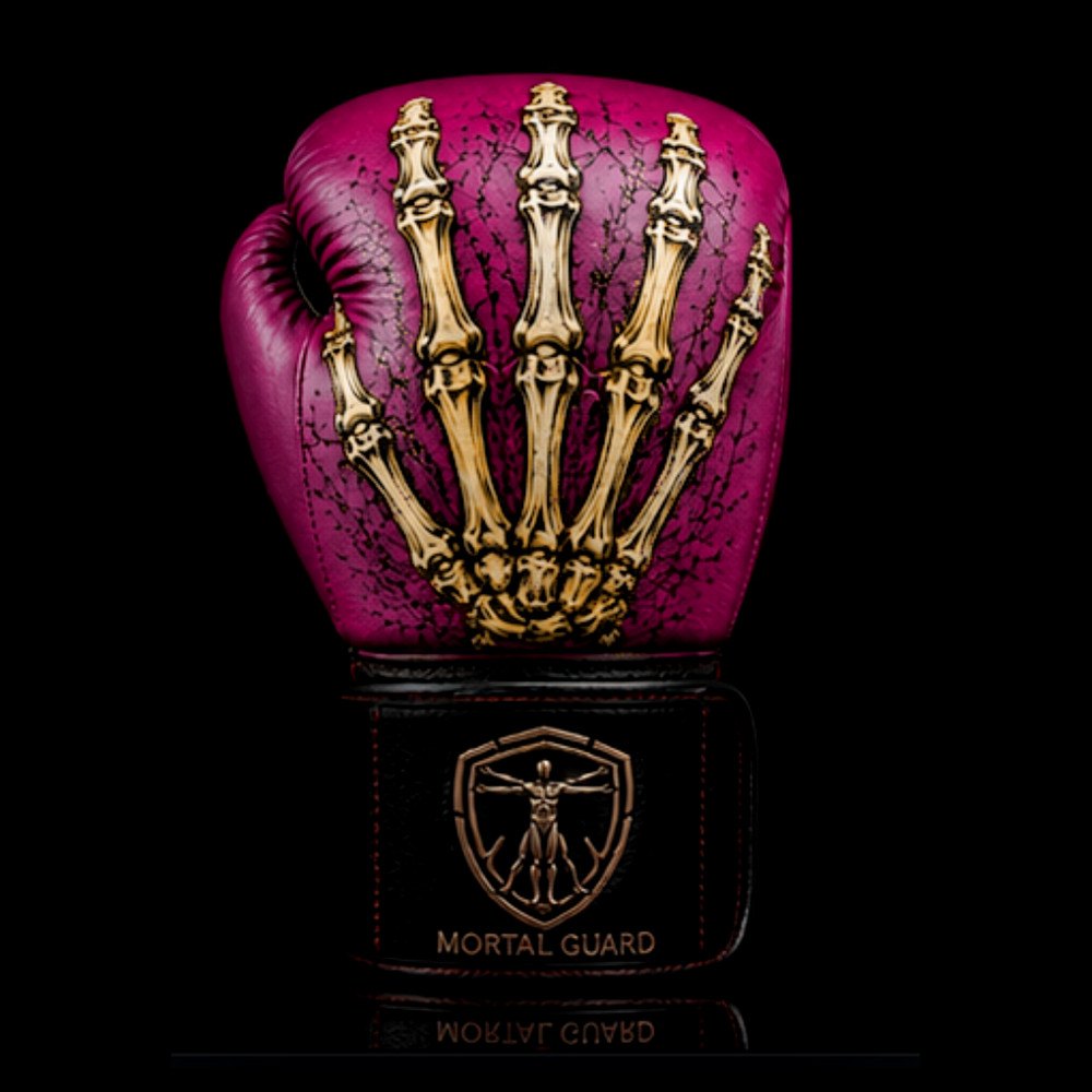 Gant Mortal Guard, cuir rose
